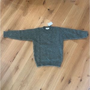 Shetlan Woolley Co. Shaggy Crew Knit Sweater. Avocado color